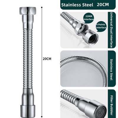 Универсален удължител за кран, въртяща се на 360 градуса глава против пръски, дюза, аератор, огъващ се удължител за мивка, маркуч, кухненски аксесоари