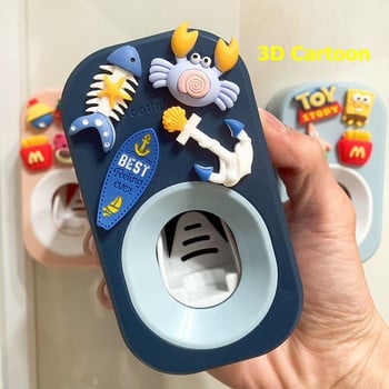 Cartoon Automatic Toothpaste Dispenser Toothpaste Squeezing Artifact Child Creative Toothpaste Squeezer Free Rack Punch Paste