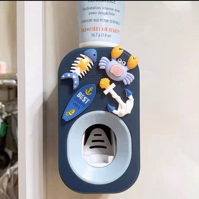 Карикатурен автоматичен дозатор за паста за зъби, артефакт за изстискване на паста за зъби, детска креативна изстисквачка за паста за зъби, безплатна поставка за паста за пробиване