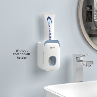 Магнитен стенен държач за четка за зъби, автоматичен дозатор за паста за зъби, място за съхранение на четка за зъби, аксесоари за баня