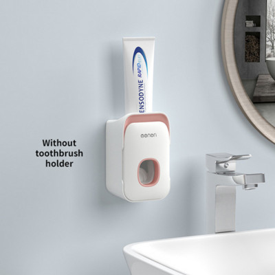 Магнитен стенен държач за четка за зъби, автоматичен дозатор за паста за зъби, място за съхранение на четка за зъби, аксесоари за баня