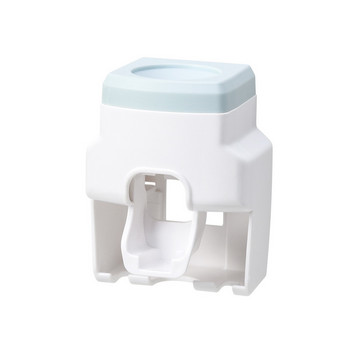 Автоматичен дозатор за паста за зъби Креативна стойка за стена и малък държач за четка за зъби Изстисквачка за паста за зъби за семейна баня с душ