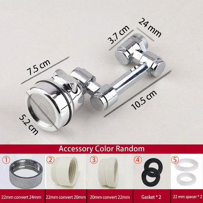 Univerzalna rotirajuća slavina za 1080°, prozračivač, produžni slavine, mlaznica za mjehuriće, plastični filtar za prskanje za kuhinju, kupaonicu, robotska ruka