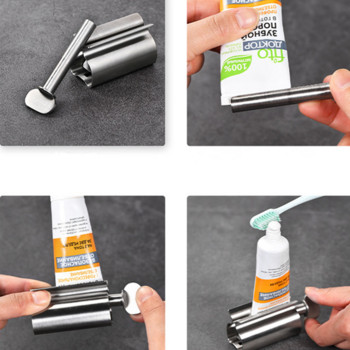 Rolling Toothpaste Squeezer Tube Dispenser Toothpaste Dispenser από ανοξείδωτο χάλυβα Labor Saving Toothpaste Tube Wringer Αξεσουάρ μπάνιου