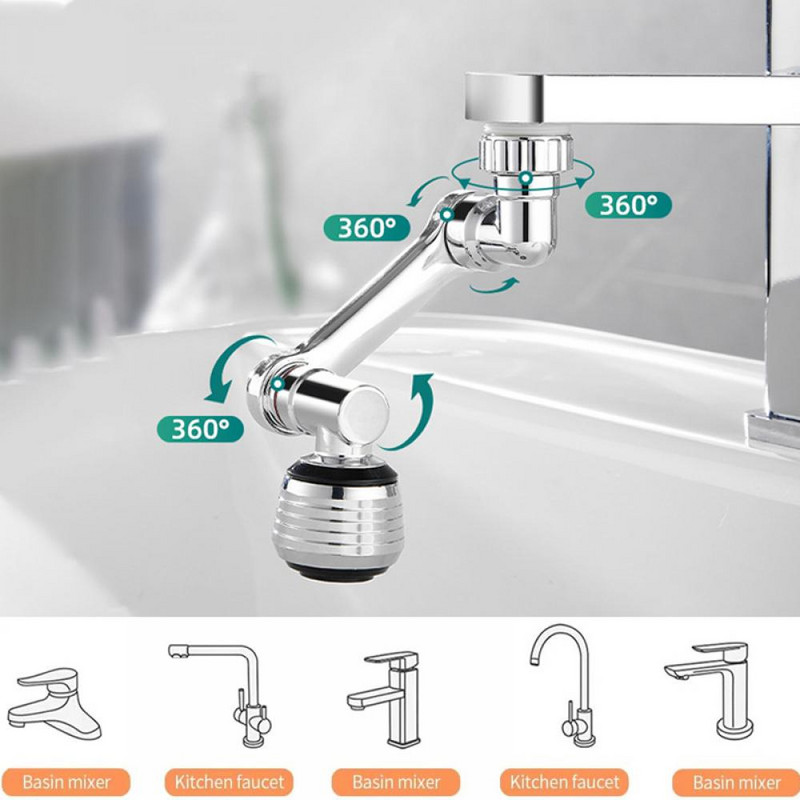 Rotacija 720°/1080° Produžetak slavine Plastična robotska ruka Filter za prskanje Slavina Perlator Mlaznica za kuhinjsku slavinu Glava za raspršivanje za uštedu vode