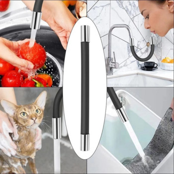 Нов удължителен маркуч за кухненски кран, завъртане на 360°, огъващ се удължител за кран, мивка за баня, водоспестяващ кран, удължителна тръба за филтър