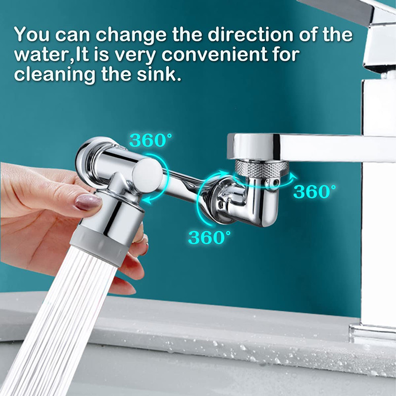 Podesivi 1080 rotirajući nastavak za slavinu, raspršivač vode, produljiva slavina za uštedu vode za pranje u kuhinji, kupaonici pod tušem