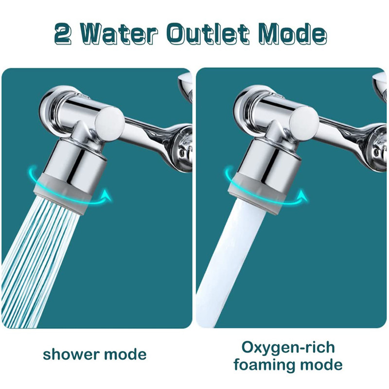 Podesivi 1080 rotirajući nastavak za slavinu, raspršivač vode, produljiva slavina za uštedu vode za pranje u kuhinji, kupaonici pod tušem