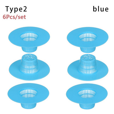 2/6kom Filter za kosu Anti-blokiranje Umivaonik Filter Kuhinjski sudoper Kanalizacijska mreža Cjedilo Kupaonski hvatač za kosu Okrugli odvod u podu