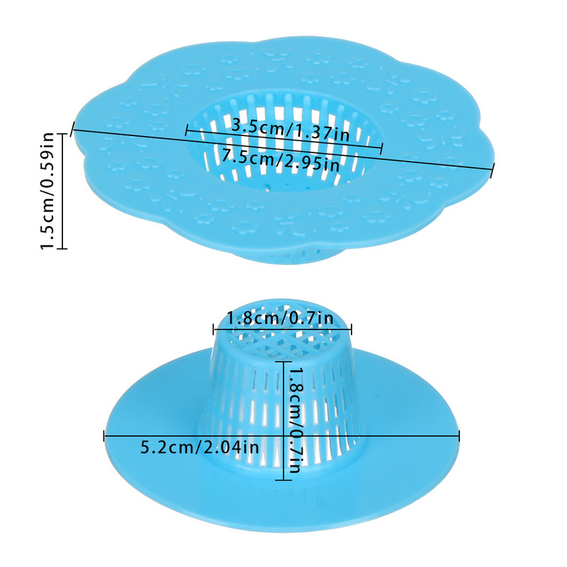 2/6kom Filter za kosu Anti-blokiranje Umivaonik Filter Kuhinjski sudoper Kanalizacijska mreža Cjedilo Kupaonski hvatač za kosu Okrugli odvod u podu