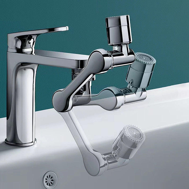 Univerzalna slavina s produžetkom rotacije 1080° Perlator ABS plastika Filter za prskanje Kuhinjske slavine za umivaonik Mlaznica za mjehuriće Robotska ruka