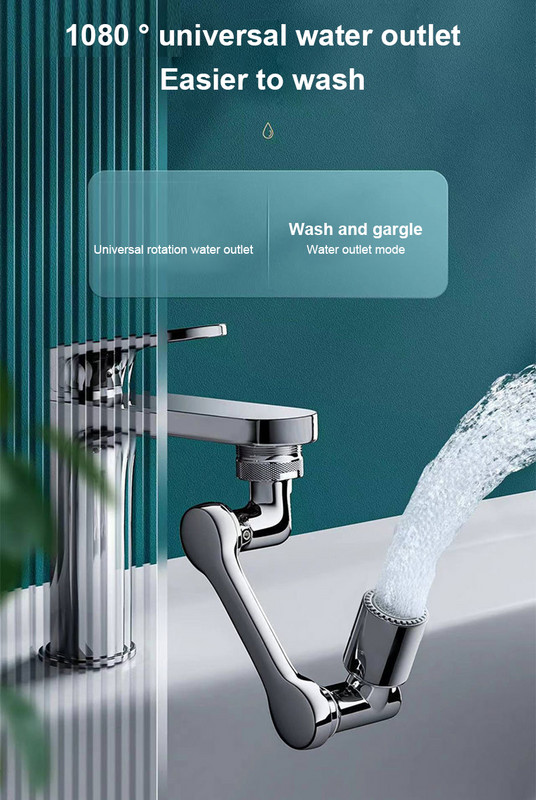 Univerzalna rotacija od 1080°, nastavak za slavinu, glava za prskanje Filter protiv prskanja, plastična kuhinjska slavina, raspršivač za uštedu vode
