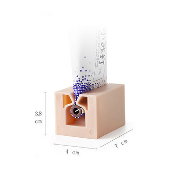 Тръба за изстискване на паста за зъби Домашен пластмасов дозатор за паста за зъби Спестяващ място Лесен навиващ се държач Продукти за домашна баня Съхранение
