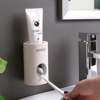 Автоматичен дозатор за паста за зъби Изстисквачка за паста за зъби Стенен монтаж Прахоустойчив държач за паста за зъби Поставка за съхранение Аксесоари за баня
