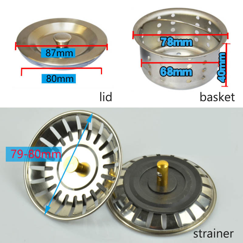 Kuhinjski sudoper Ocjeđivač Poklopac Košara za bazen Lijevak za vodu Umivaonik Cjedila Kupaonska kuhinjska kanta za otpatke Filter čep