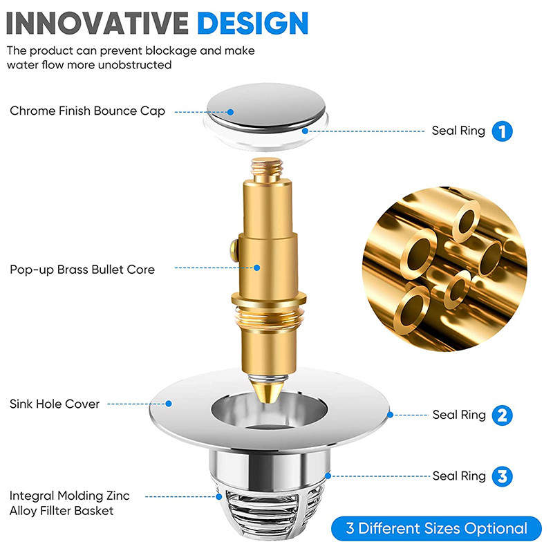 Univerzalni umivaonik Glava vode koja curi Čep Cjedilo za sudoper Čep Kupaonski odvod tuša Hvatač dlačica Ea-zy čep za sudoper