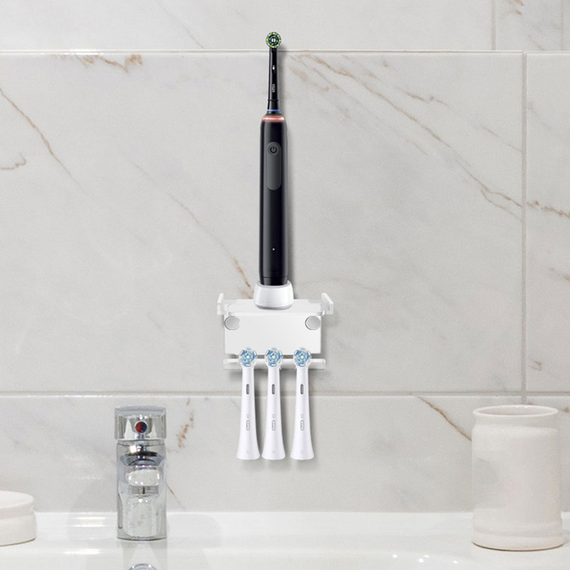 Elektrinio dantų šepetėlio laikiklio stovas Akrilinis dantų šepetėlio galvutės stovas Daugiafunkcis sieninis laikiklis, erdvę taupantis elektrinis dantų šepetėlis