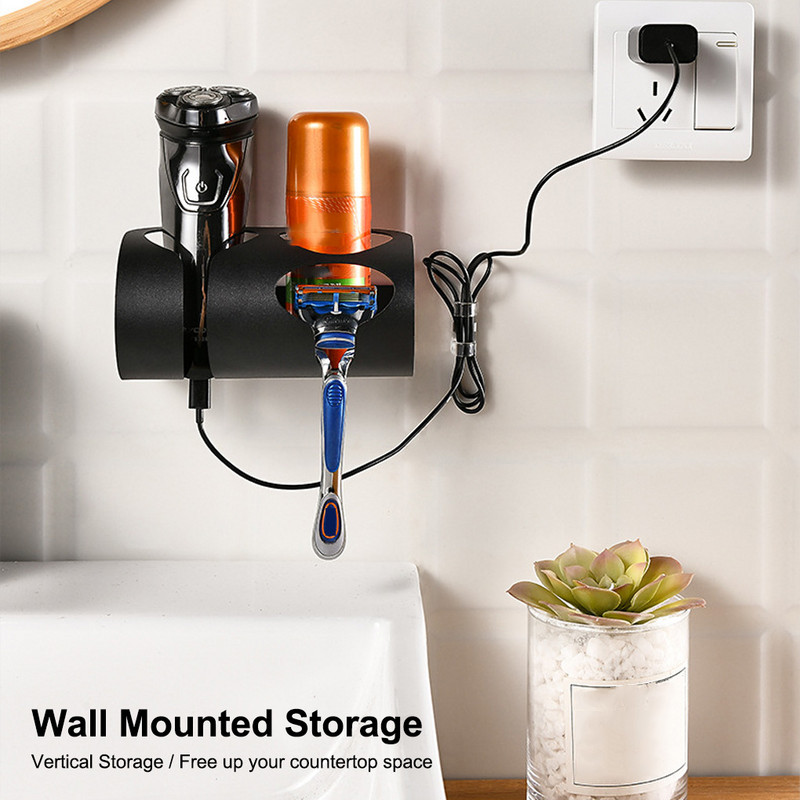 Kupaonski organizator Ručni držač aparata za brijanje Zidni nosač otporan na vlagu Polica s četkom Kućni hotelski dodaci