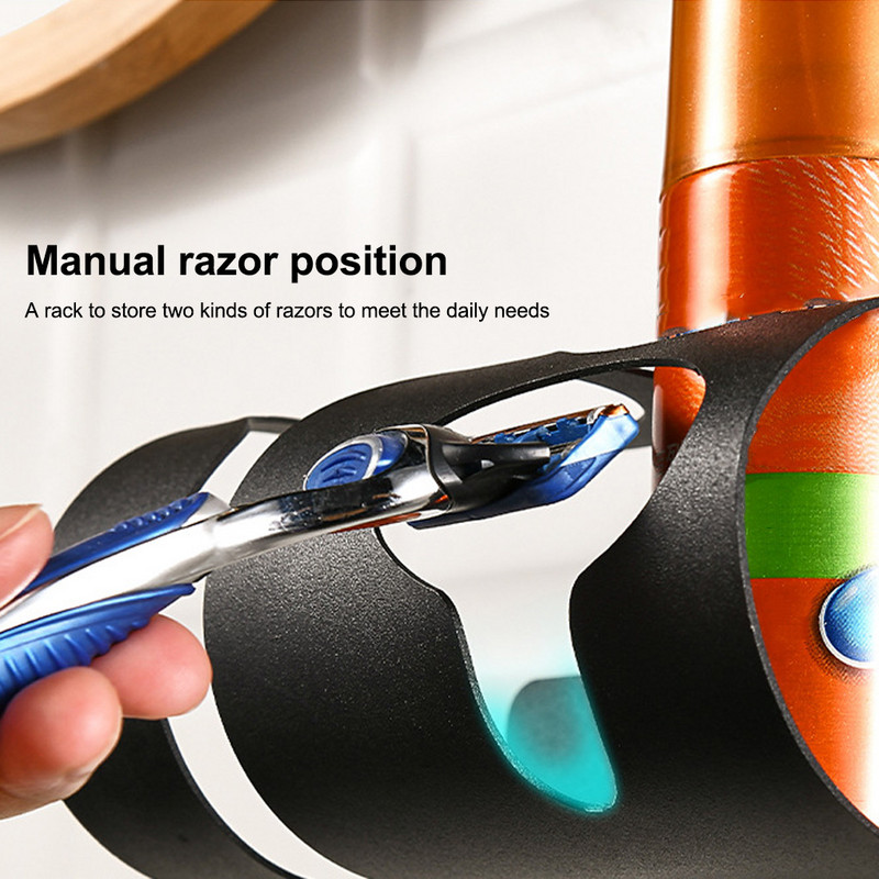 Kupaonski organizator Ručni držač aparata za brijanje Zidni nosač otporan na vlagu Polica s četkom Kućni hotelski dodaci