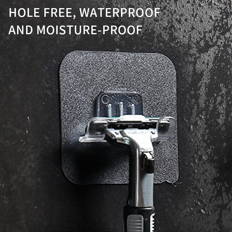 Skaidri PVC medžiaga vandeniui atsparus skustuvo laikiklis sieninis Punch Free Man skustuvo laikymo kabliukas Virtuvės Vonios Tvarkyklės priedai