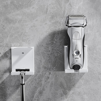 Държач за бръснач без удар Мъжки самобръсначки Кука за съхранение Стенен рафт Баня Поставка за електрически бръсначи Стенни кухненски аксесоари