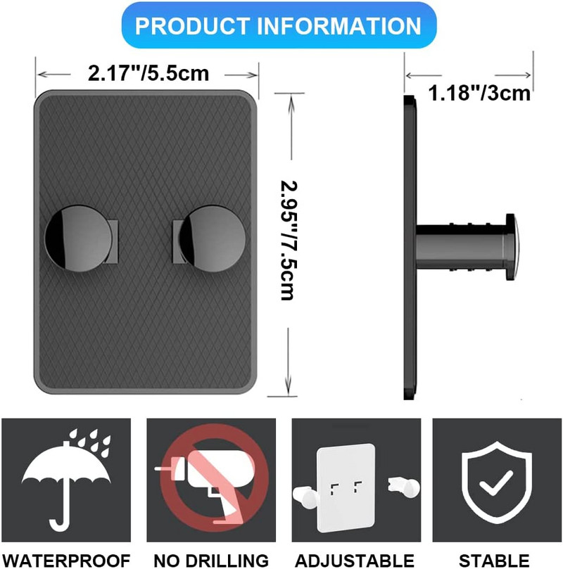 Držač za brijanje za tuš, samoljepljive podesive kuke, vodootporni držač za brijač za kupaonicu u kuhinji - 2 paketa (roza)