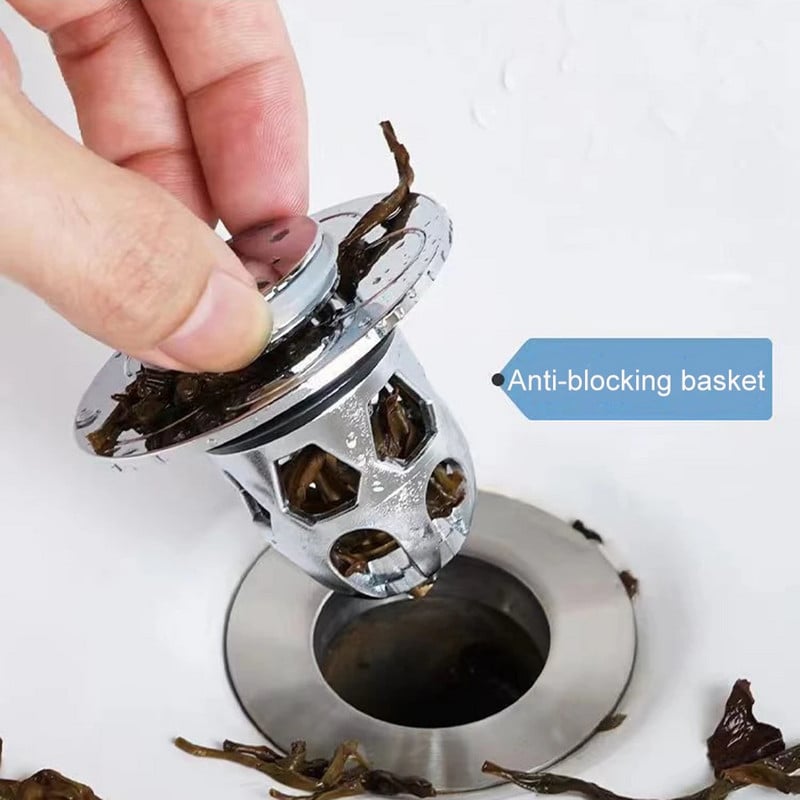 Pop-up od nehrđajućeg čelika Bounce Core umivaonik Filter za odvod Hvatač dlaka Cjedilo za umivaonik Čep za kadu Čep za kadu Alat za kupaonicu