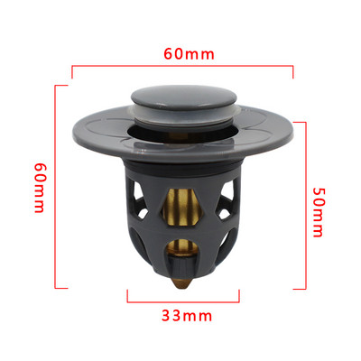 Univerzalni bakreni odvod za umivaonik s odbojnom jezgrom Filter od ružičastog zlata Hvatač dlačica Dezodorans Čep za kupanje Kuhinjski alat za kupaonicu