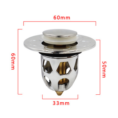 Univerzalni bakreni odvod za umivaonik s odbojnom jezgrom Filter od ružičastog zlata Hvatač dlačica Dezodorans Čep za kupanje Kuhinjski alat za kupaonicu