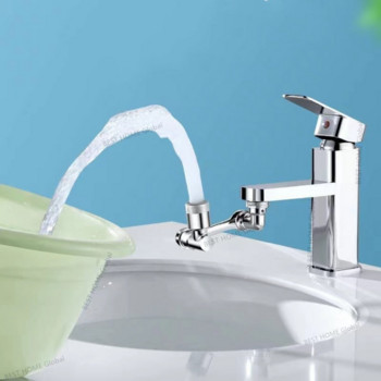 Ποιότητα περιστροφής 1080° Faucet Aerator Extender Πλαστικό φίλτρο πιτσιλίσματος Faucets Bubbler Nozzle για Επέκταση βρύσης μπάνιου κουζίνας