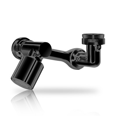 Juodas universalus purslų filtro maišytuvas, pasukamas vandens išleidimo anga 1080 laipsnių Vonios kambario praustuvas prailginamas prailgintuvas virtuvės priedai