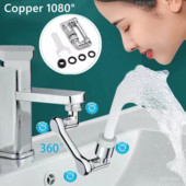 Bakrena slavina s rotacijom od 1080°, perlator, kupaonski umivaonik, slavina, filter za prskanje za kuhinjsku slavinu, mlaznica s mjehurićima za uštedu vode