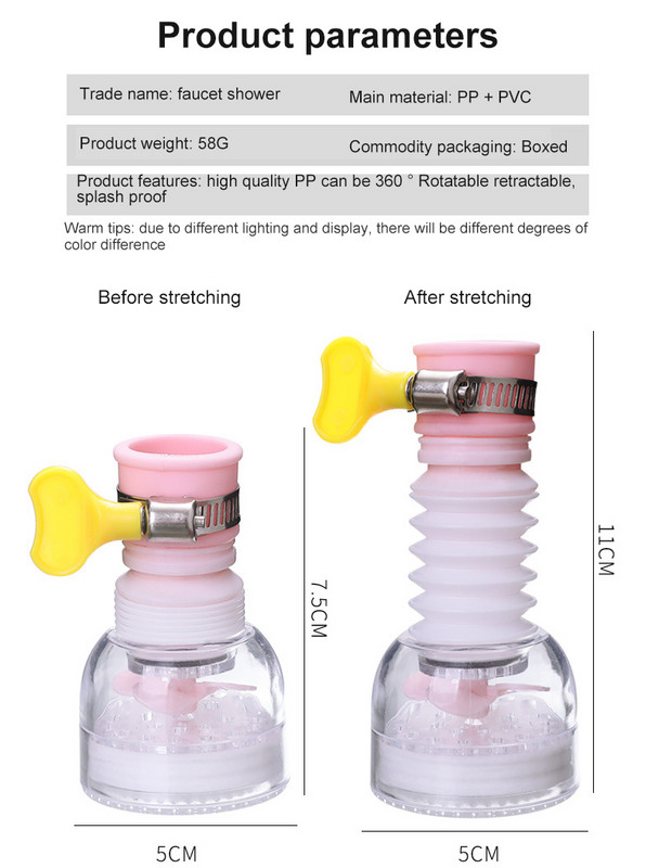 Rotacija 360 Kuhinjski sudoper Produžetak slavine Izljevi Raspršivači Tuš Slavina Pročistač vode Mlaznica Pročistač Bubler Filter za uštedu vode