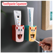 Automatinis dantų pastos dozatorius Dulkėms atsparus dantų šepetėlio laikiklis sieninis stovas Vonios kambario priedų rinkinys kačių dantų pastos spaustukas
