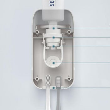 1 бр. Автоматичен дозатор за паста за зъби Домакински държач за четка за зъби Изстисквачка за паста за зъби Стойка за стенен монтаж Поставка Аксесоари за баня