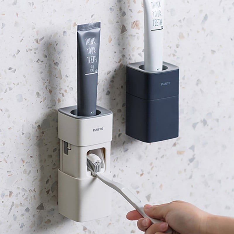 1kom Automatski dozator paste za zube Držač kućne četkice za zube Cjedilo za pastu za zube Stalak za zidni nosač Kupaonski pribor