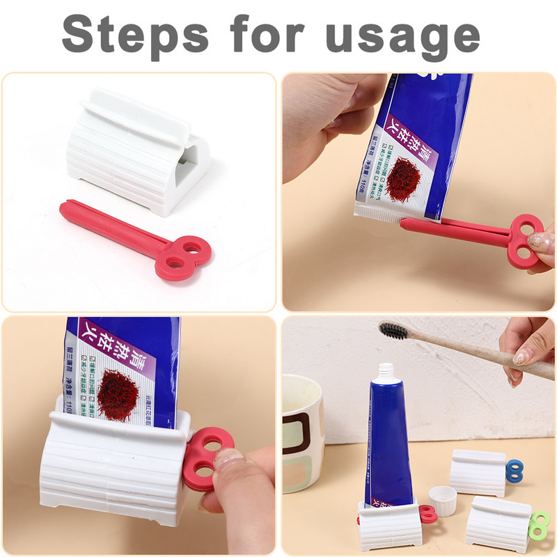 Pārnēsājams zobu pastas spiedes dozators Daudzfunkcionāls zobu pastas turētājs Sejas tīrīšanas līdzekļa tūbiņu klipši Vannas istabas piederumi Izejmateriāli