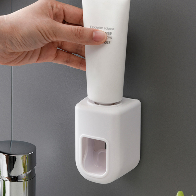 Automatski stalak za cijeđenje paste za zube, samoljepljivi zidni držač za cijeđenje paste za zube, otporan na prašinu, odvojiv za kućnu kupaonicu