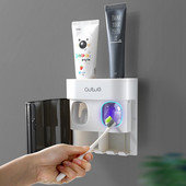 Automātiska zobu pastas spiede, ūdensnecaurlaidīga, mitrumizturīga, sienas stiprināma zobu pastas dozatora turētāja turētāja vannas istabas piederumi