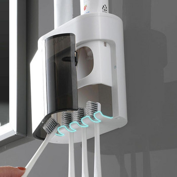 Автоматична изстисквачка за паста за зъби Водоустойчива Влагоустойчива Стенен държач за дозатор за паста за зъби Поставка Аксесоари за баня