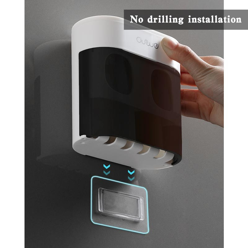 Automātiska zobu pastas spiede, ūdensnecaurlaidīga, mitrumizturīga, sienas stiprināma zobu pastas dozatora turētāja turētāja vannas istabas piederumi