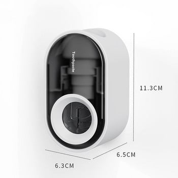 Монтиран на стена автоматичен дозатор за паста за зъби, изстисквачки, аксесоари за баня, държач за паста за зъби, поставка, дозатор, без перфорация