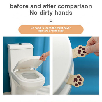 Cute Toilet Seat Lifter Cartoon Toilet Lift Lifter Creative Cat Claw Lift Lifter Flap Opener Isolate Bacterium Bathroom Home