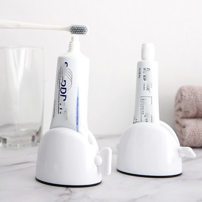 1 ΤΕΜ Κόκκινο Λευκό Σετ αξεσουάρ μπάνιου Rolling Toothpaste Squeezer Tube Dispenser Cleanser Squeezer Θήκη οδοντόκρεμας