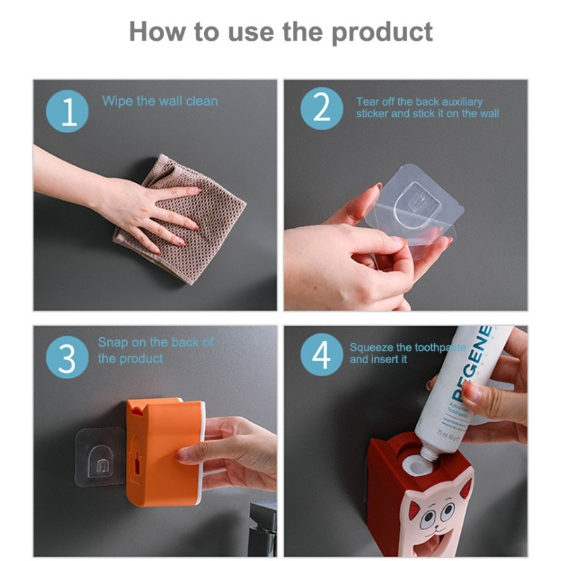 Zidni nosači za cijeđenje Automatski dozator paste za zube Vodootporni alati za čišćenje Lijeni alati bez probijanja Kupaonski pribor