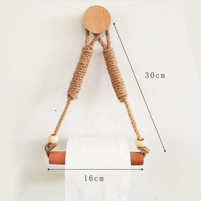 Suporturi pentru hârtie igienică Suport de hârtie retro frânghie de cânepă fără pumn Suport pentru toaletă Decor pentru șervețele Accesorii de depozitare pentru baie