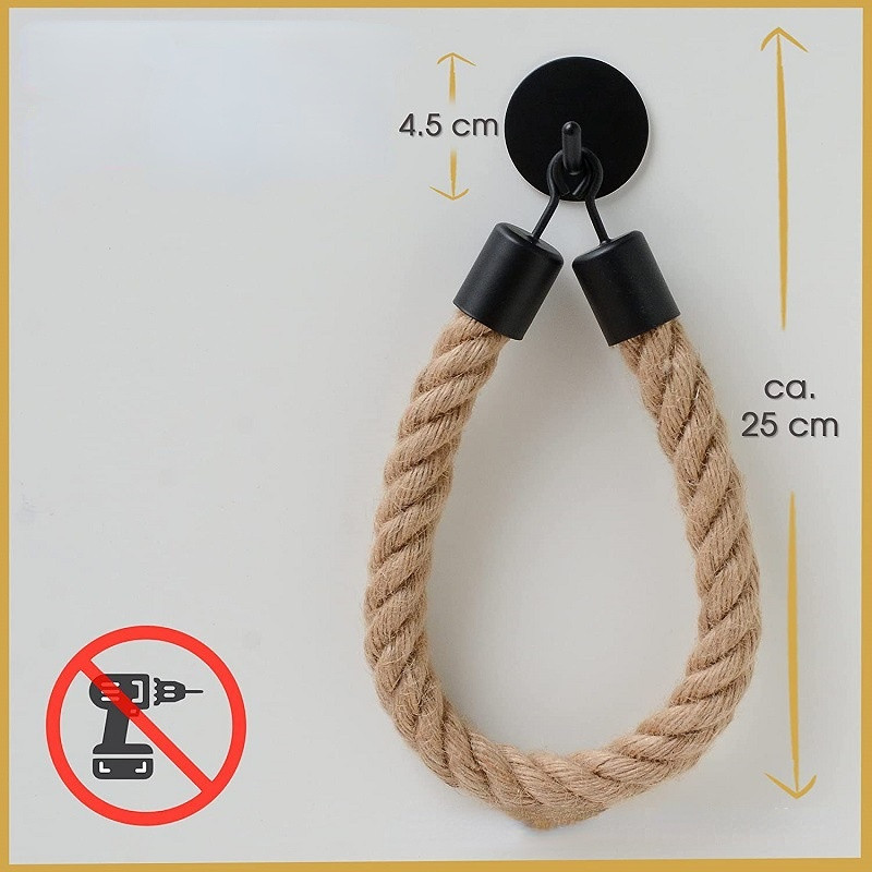 Držači toaletnog papira Retro konop od konoplje Zidni stalak bez bušilica Dekoracija za kupaonicu Držač maramica Dodaci za pohranu u kupaonici