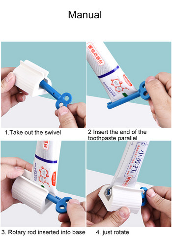 Οδοντόκρεμα Squeezer Θήκη οδοντόκρεμας Στοματική φροντίδα Εργαλεία μπάνιου Tube Cosmetics Press Facial Cleanser Rolling Squeezing Dispenser