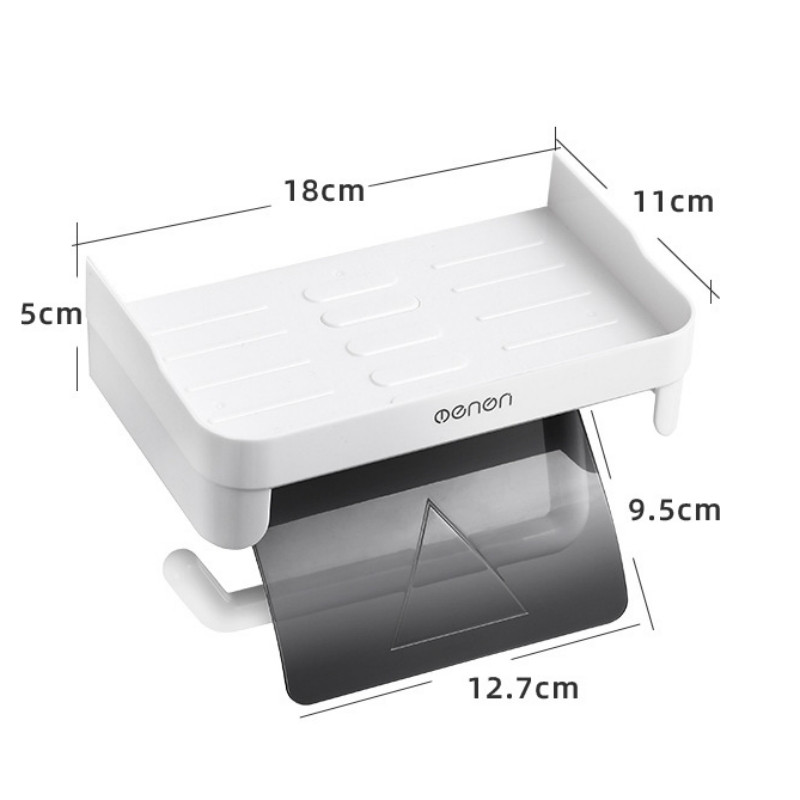 Držač toaletnog papira za montiranje na zid Gornja pohrana sitnica Plastična vodootporna rola Stalak za pohranu papira Police za organiziranje maramica