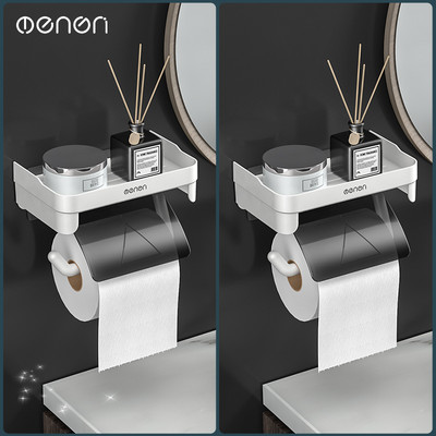 MENGNI Zidni držač toaletnog papira bez bušilice Dozator kupaonskih maramica Samoljepljivi stalak za kuhinjske rolne papira Dodatak